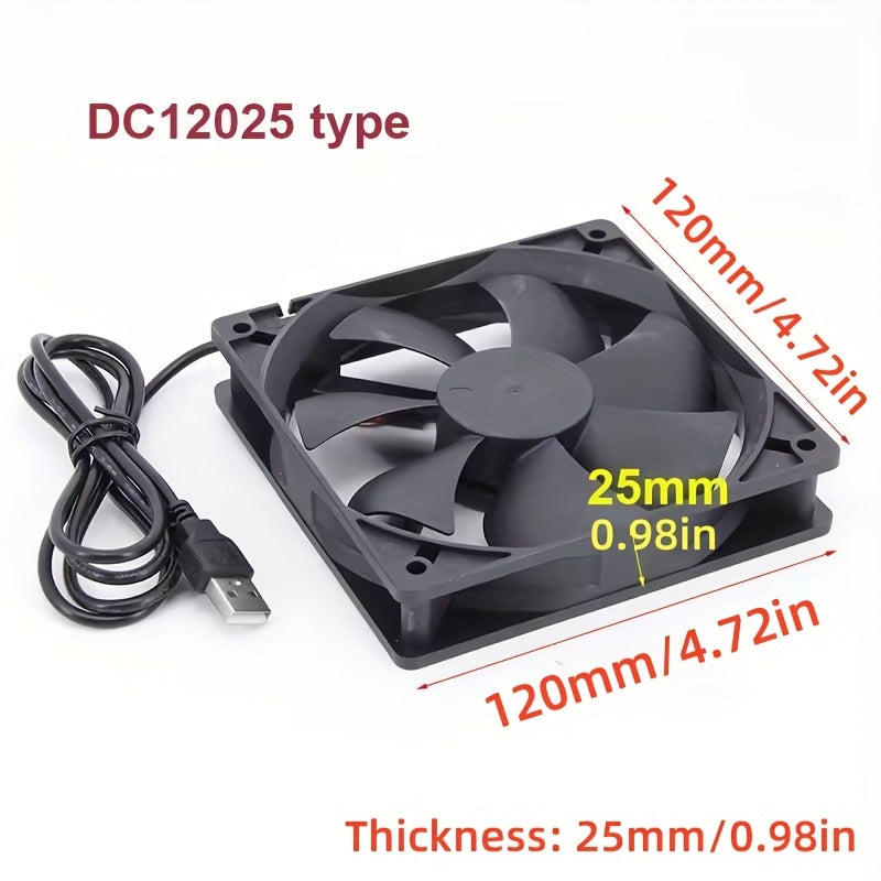 Quiet 5V USB Computer Cooling Fan for PCs CPUs Routers 5010 6010 8010
