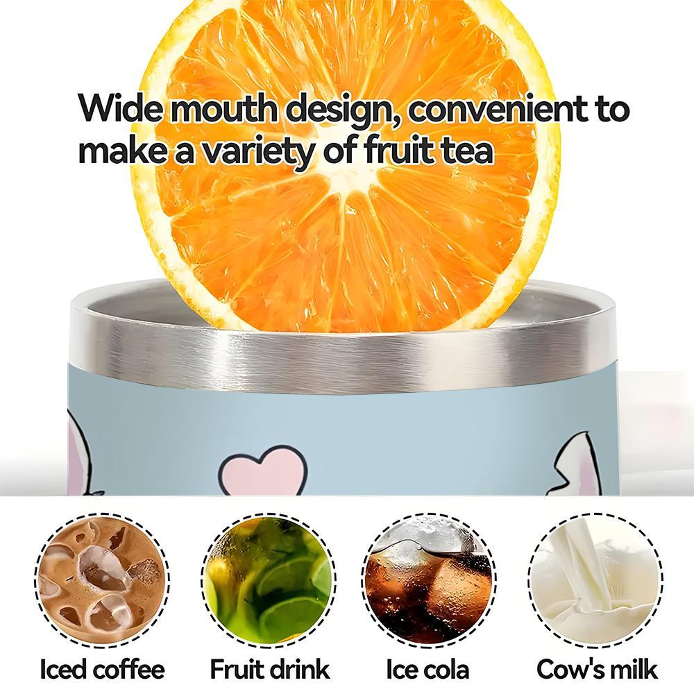 Vaso aislado de 40 oz con tapa a prueba de fugas y pajilla para bebidas calientes y frías