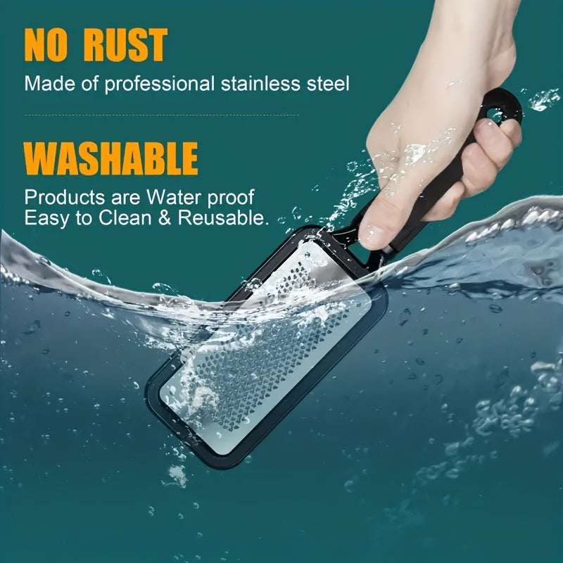 Set of 3 Stainless Steel Foot Files for Callus Removal and Foot Care in Wet or Dry Conditions