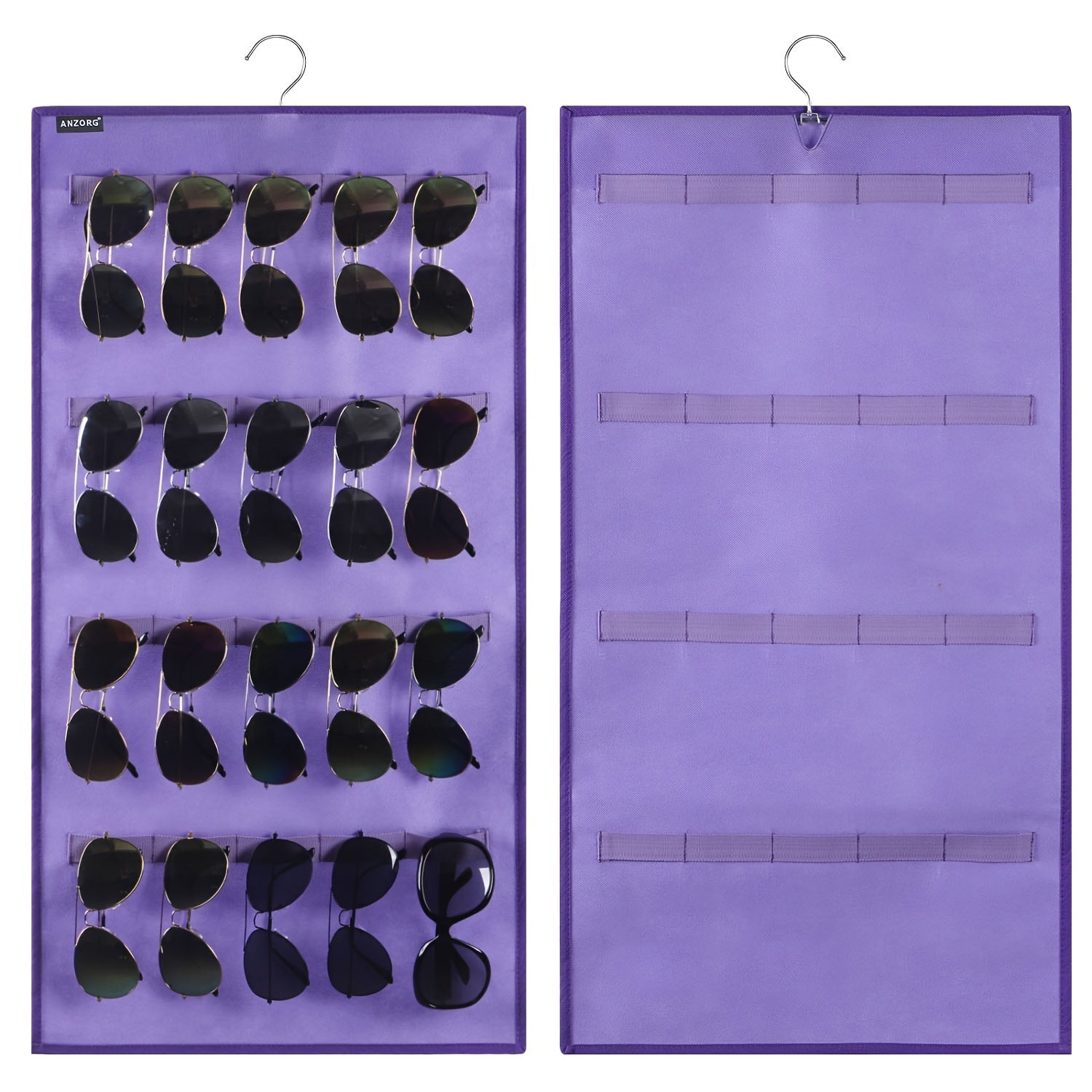 Eyewear Organizer with 40 Slots Wall Mounted Glasses Rack Storage Display Case