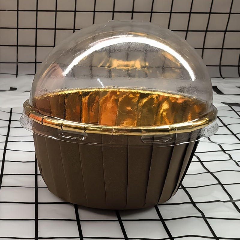 50 штук термостойких бумажных форм для кексов с крышками для выпекания кексов и маффинов