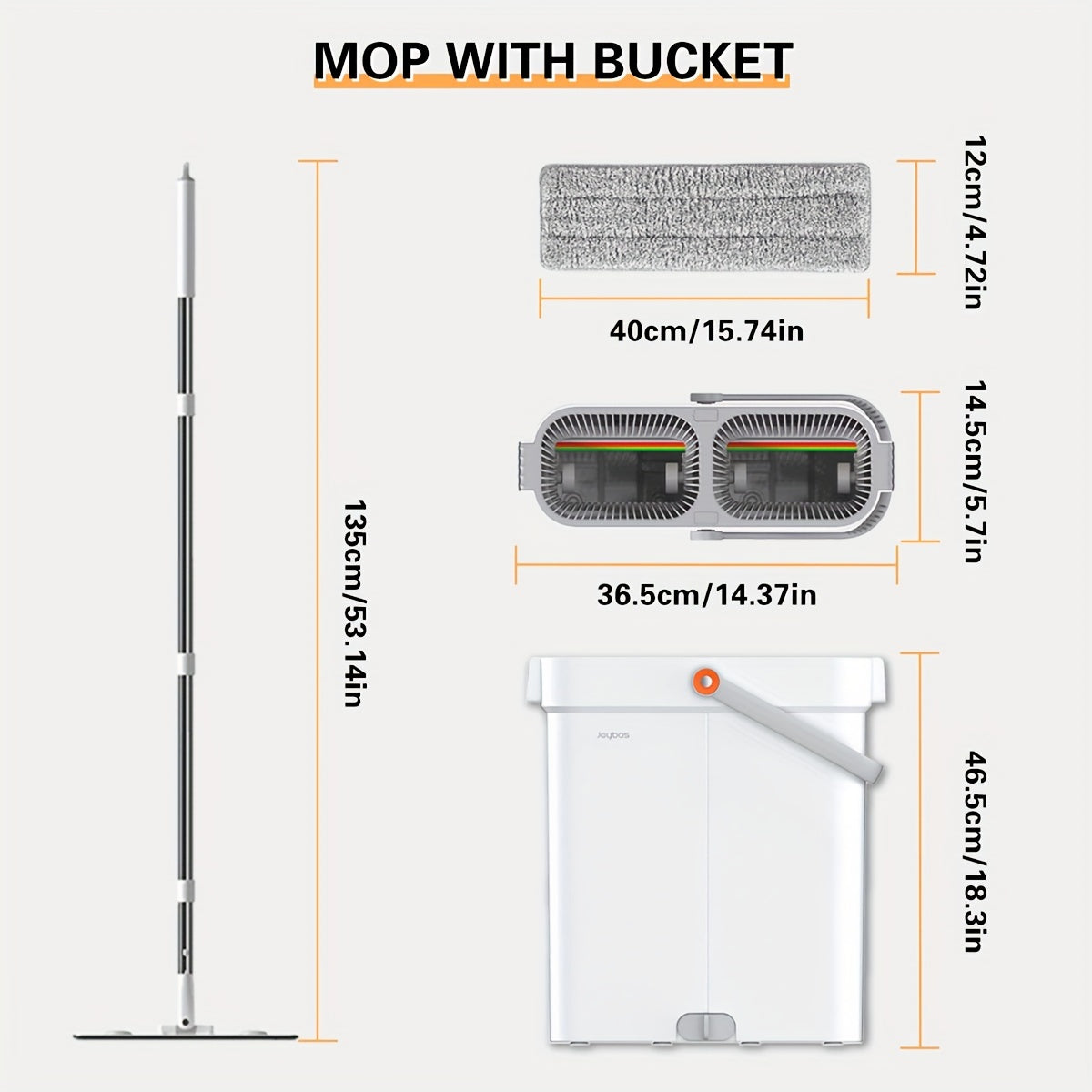Set de fregona plana 2 en 1 con cubo y pads de microfibra para baldosas, mármol y suelos de madera