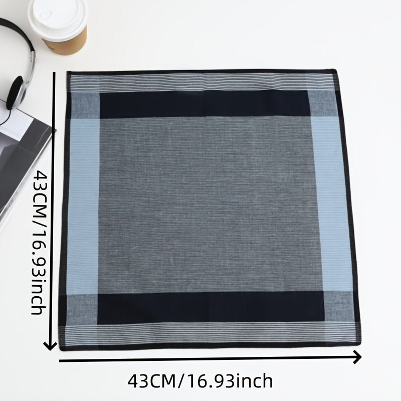 Men's Cotton Handkerchiefs Pack of 3 Lightweight Yarn-Dyed Plaid Quick-Dry Absorbent