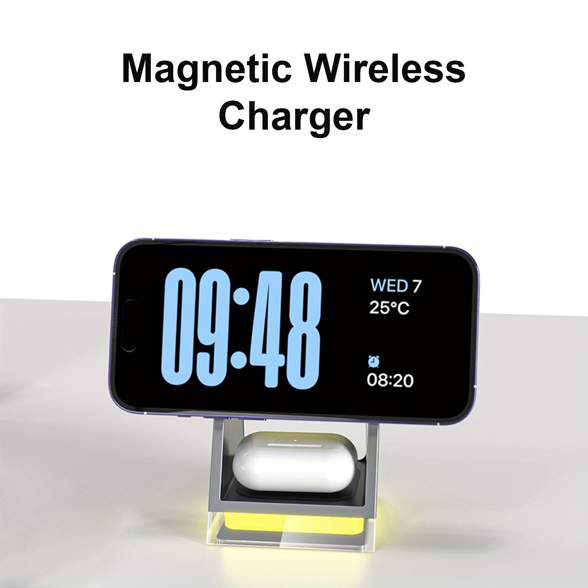Magnetic Wireless Charger 15W for Phones Smart Watches Earphones Night Light