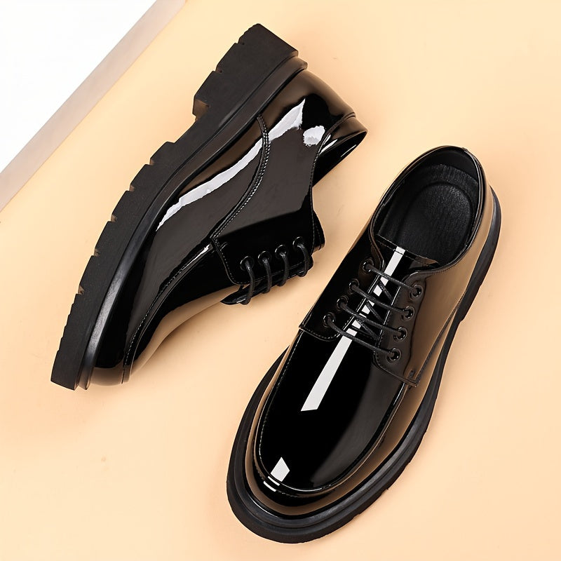 Zapatos de vestir de cuero negro para hombre con suela de goma antideslizante para uso casual de negocios