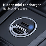 Mini tez zaryadlash avtomobil zaryadkasi, ikki portli Type C PD3.0, portativ mat