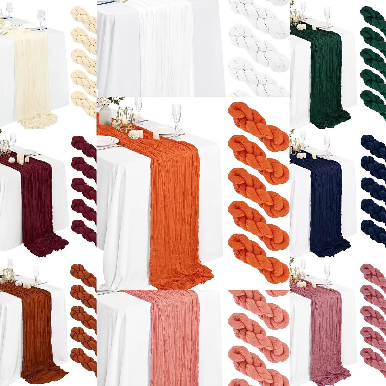 Boho Cheesecloth Table Runner for Home Decor and Events