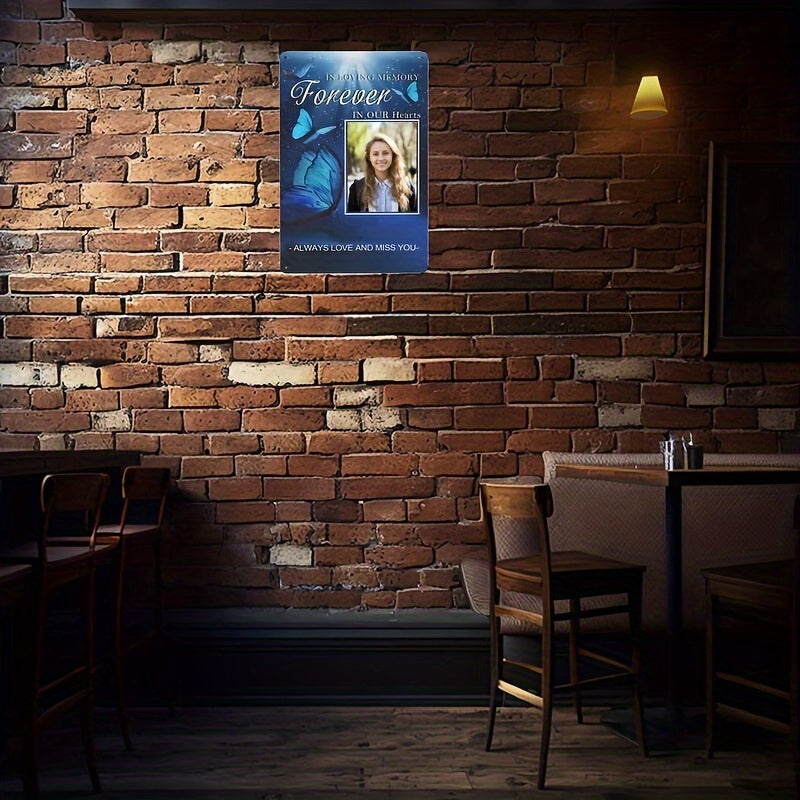 Custom Aluminum Memorial Plaque with Photo and Heartfelt Tribute 12x8 Inches