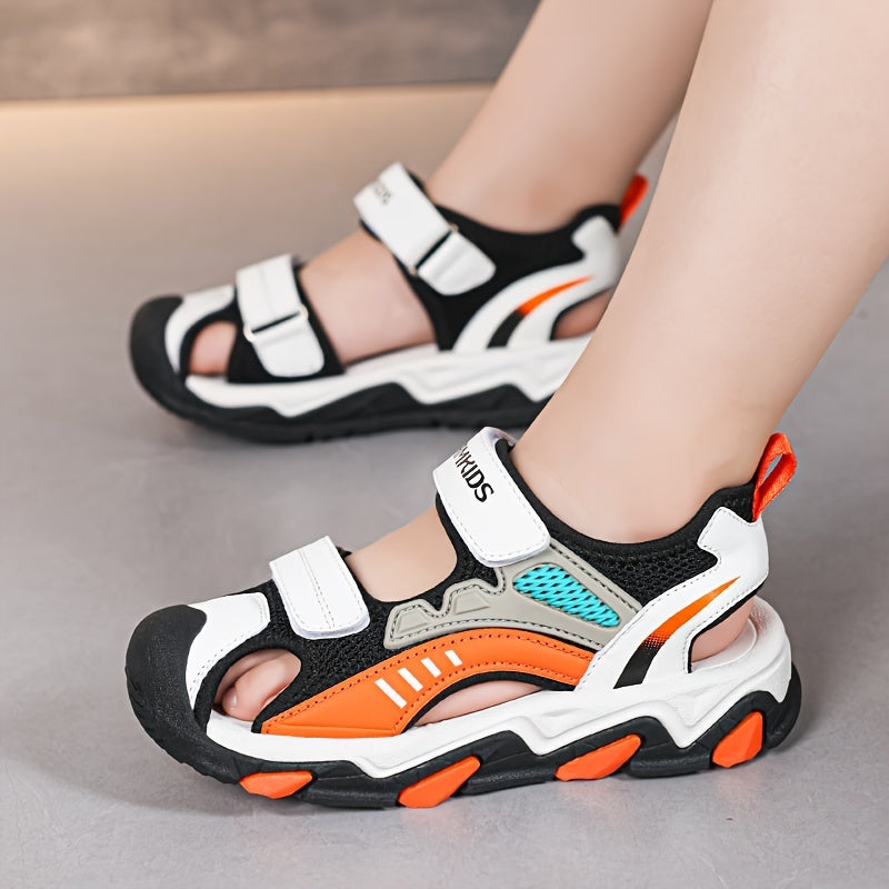 Boys Breathable Close-Toe Sandals Lightweight Non-Slip Outdoor Summer Shoes