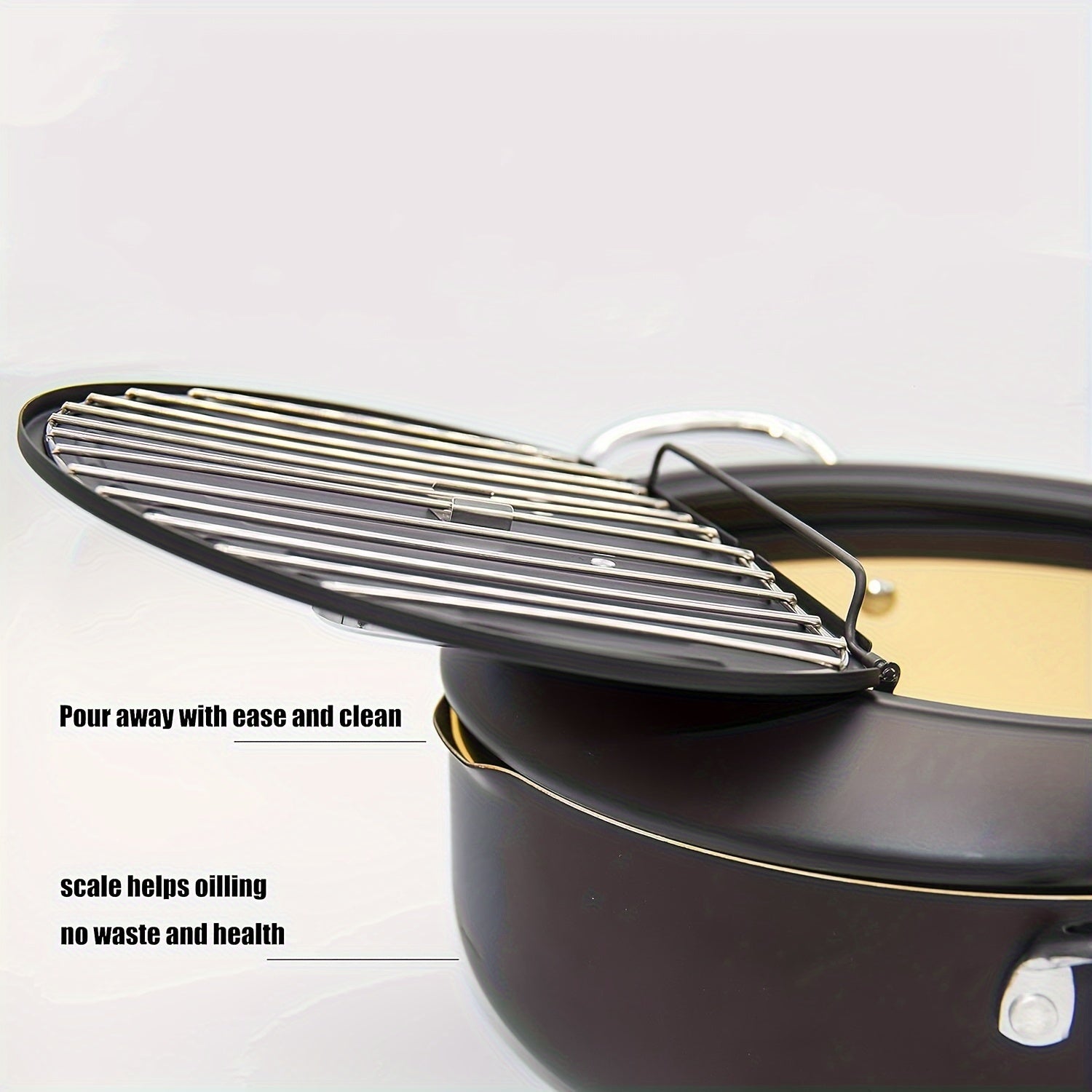 Deep Fryer Pot with Thermometer 2.3L or 3.5L Nonstick Coating for Tempura Fish Chicken