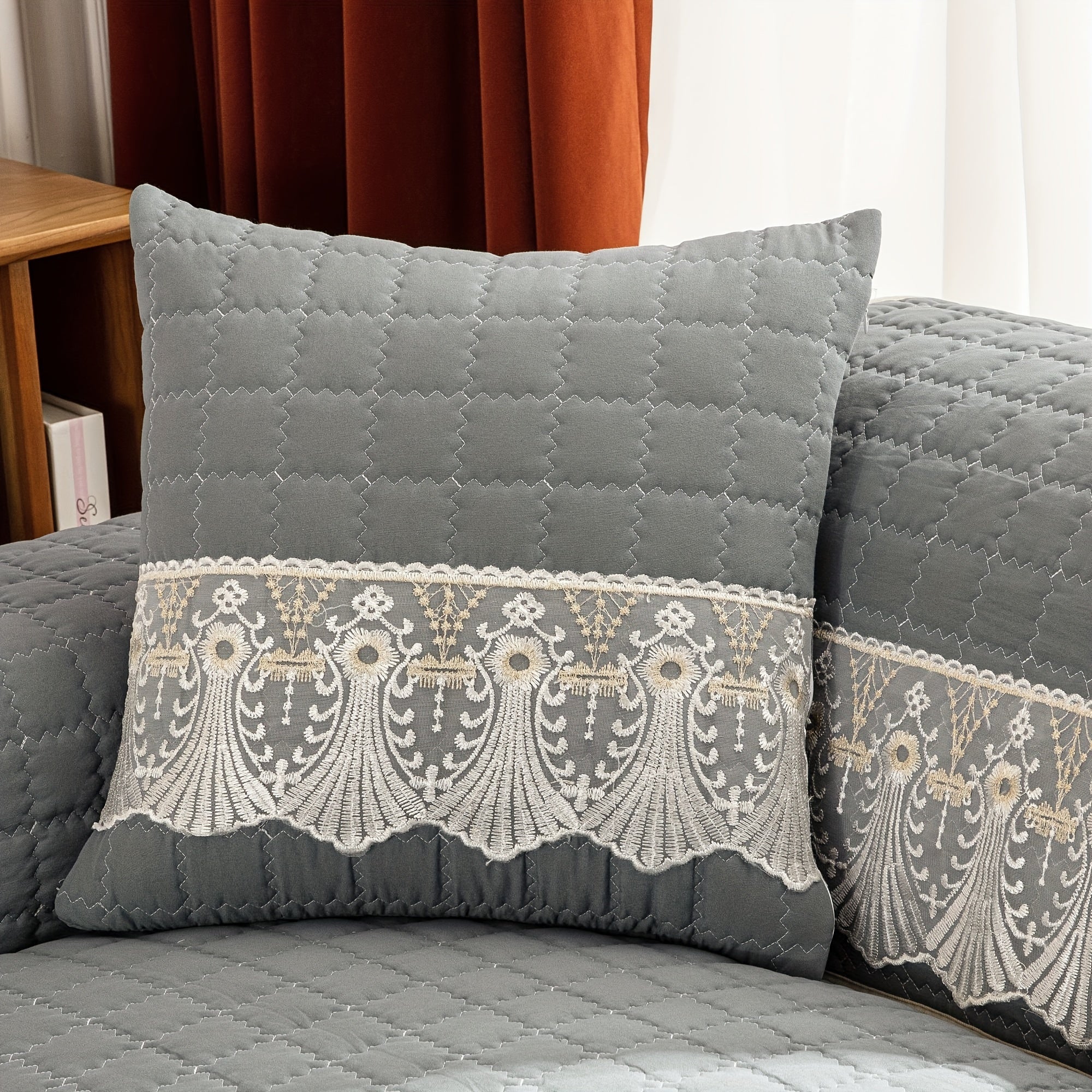 Чехол для дивана с вафельной стежкой, 1 шт., без спинки и подлокотников.