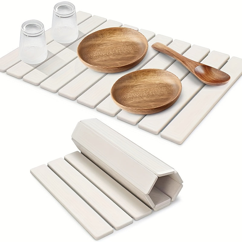 Foldable Diatom Mud Dish Drying Mat 60.96x40.64cm Absorbent Kitchen Bathroom