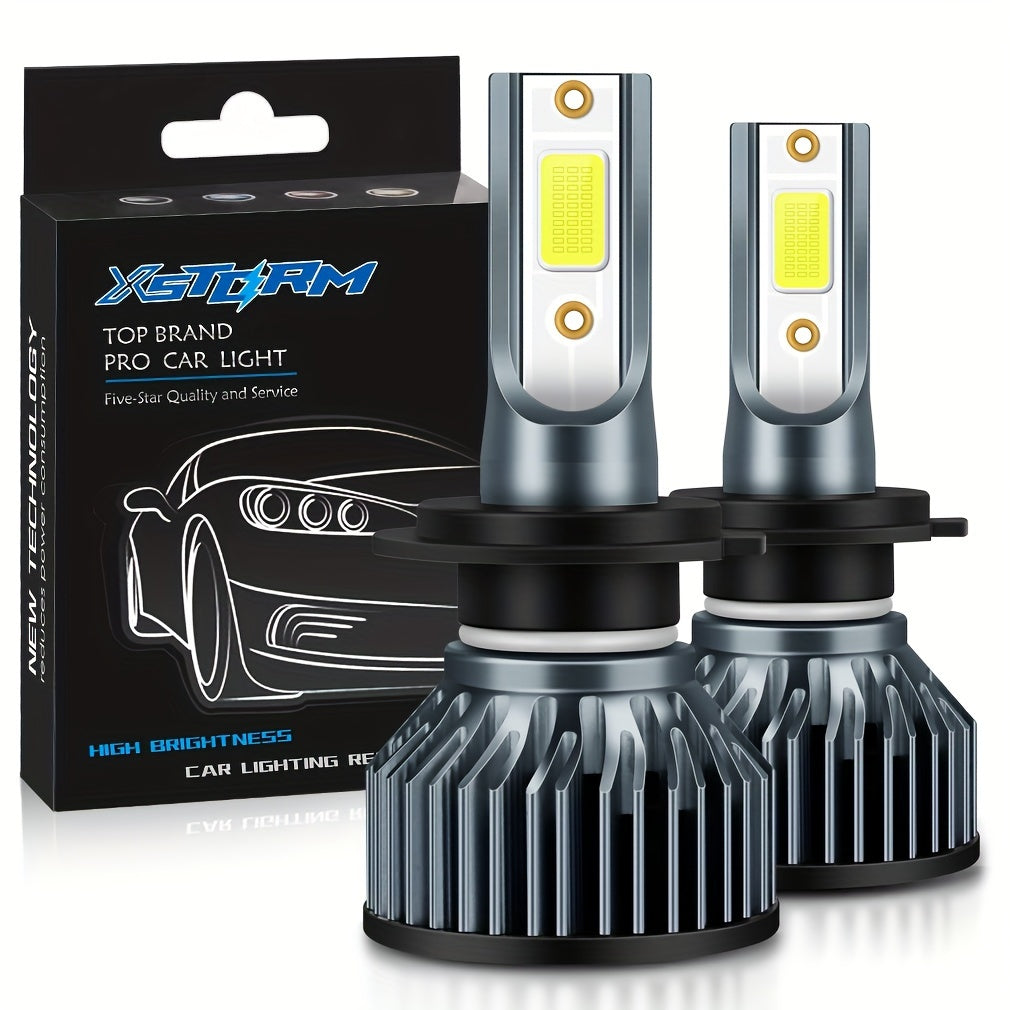 2 Pack LED Car Headlight Bulbs 20000LM 12V CANBUS High Low Beam White
