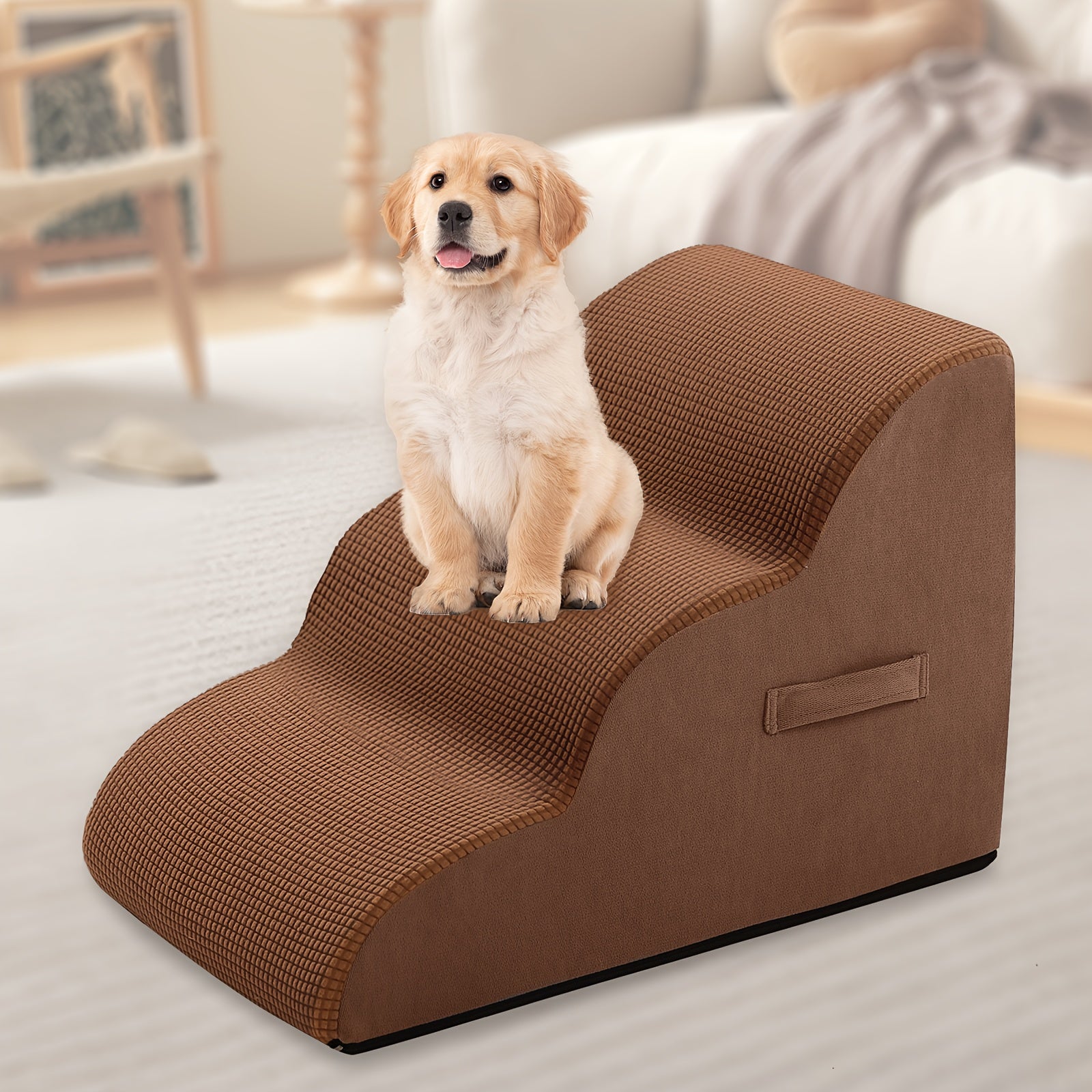 Small Dog Steps 2/3/4 Stairs Non-Slip Washable for Injured Older Pets with Joint Pain