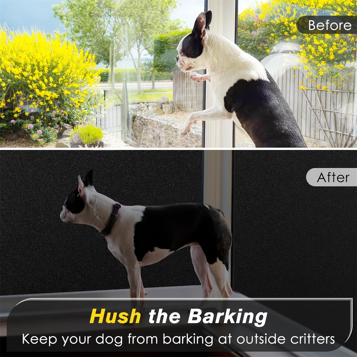 Electrostatic Glueless Glass Window Film Black Frosted Privacy Decor Water Resistant