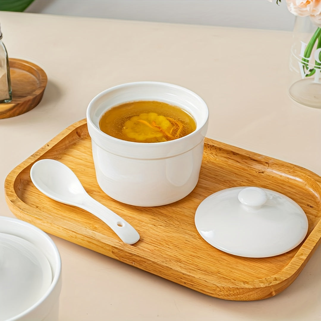 Ceramic Stew Pot with Lid Microwave and Outdoor Safe Rust-Resistant for Home Kitchen Catering Restaurant