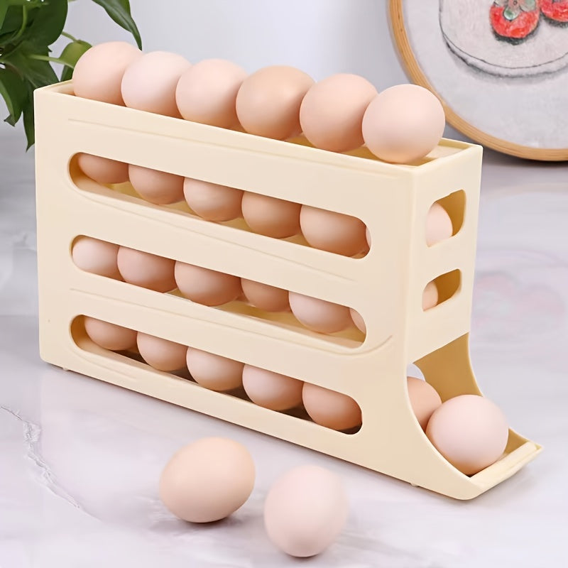 Organizador de huevos para nevera, plástico duradero, almacenamiento de alta capacidad