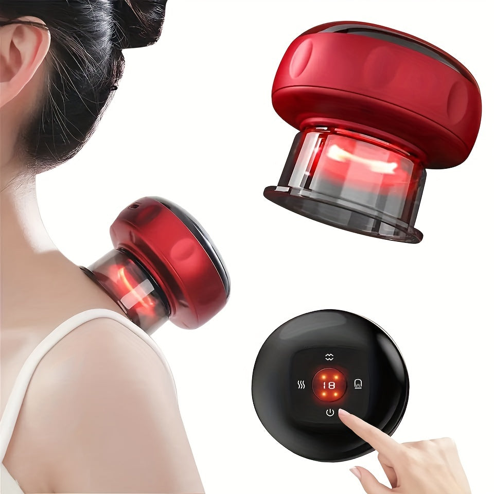 12-Level Intelligent Vacuum Cupping and Scraping Device with Hot Compress and Massage