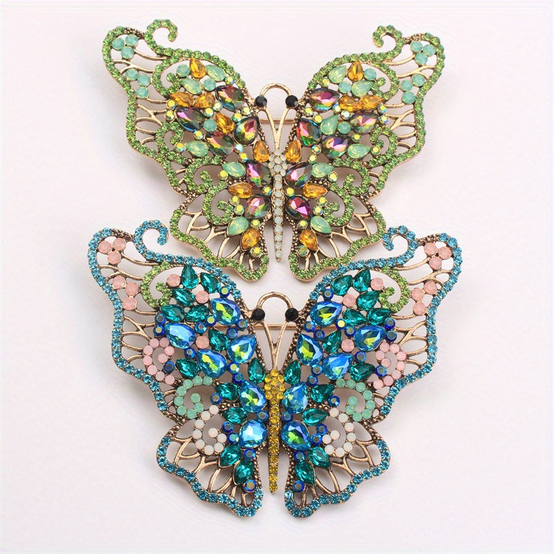 Butterfly Brooch Rhinestones Elegant Jewelry for Clothing Bags Hats