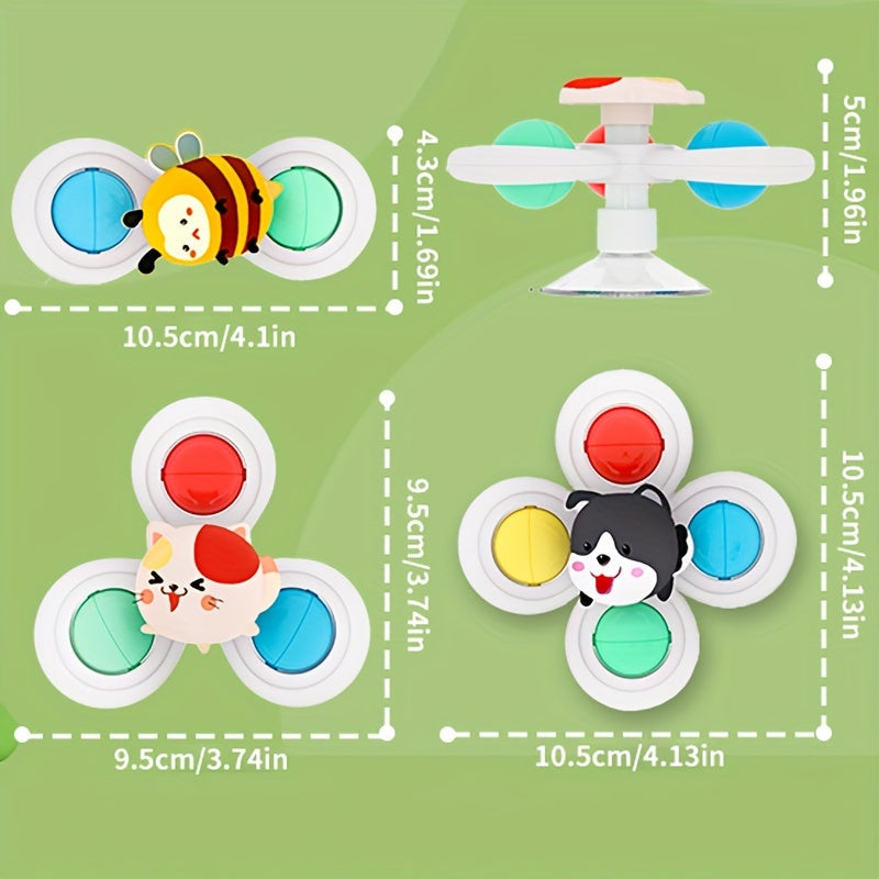 3 ta bolalar uchun aylanadigan o'yinchoqlar to'plami, boshlang'ich ta'lim uchun, plastmassa, ko'p rangli