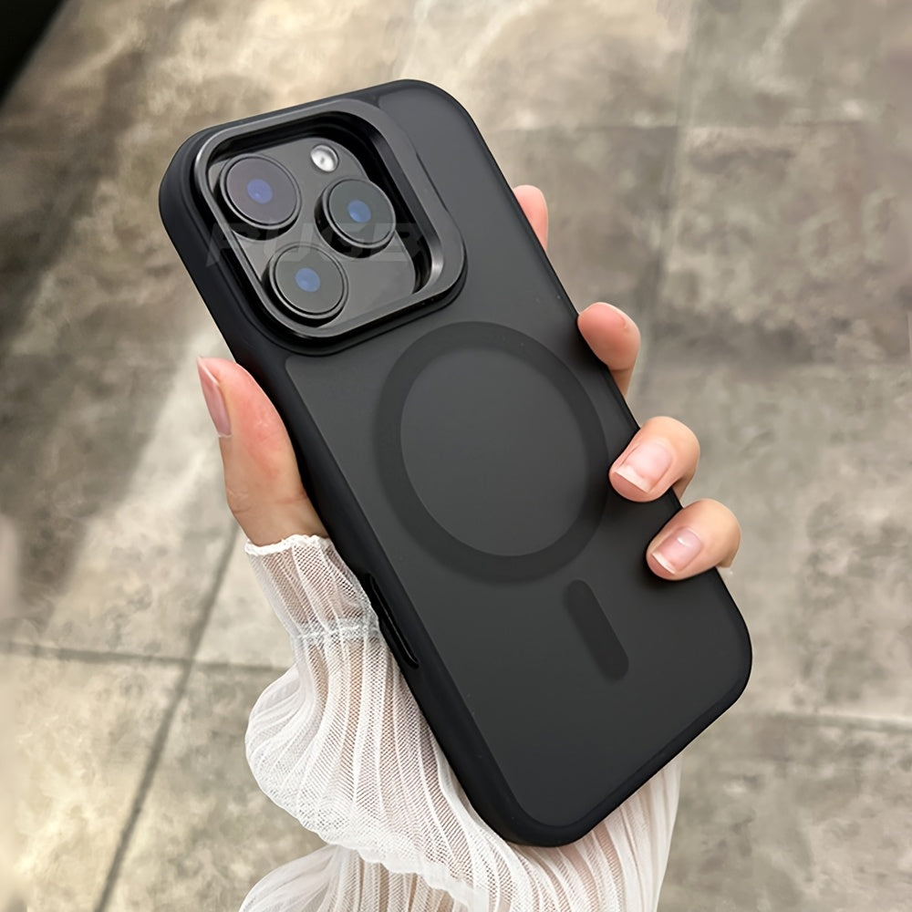 Luxury Matte Acrylic Magnetic Phone Case for iPhone Wireless Charging Shockproof Cover