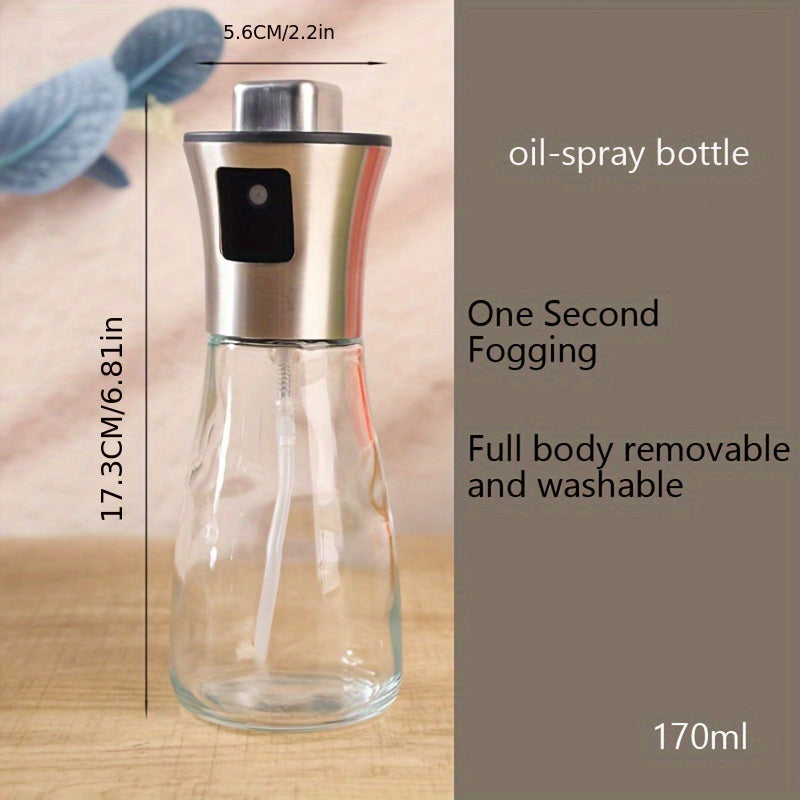 Stainless Steel 170ml Glass Olive Oil Sprayer Leak-Proof Vinegar Bottle for Cooking
