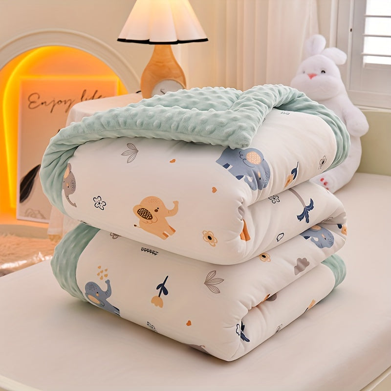 Kids Reversible Dinosaur Sleeping Bag Soft Velvet White with Colorful Patterns