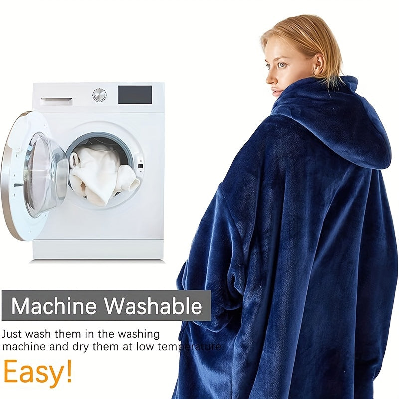 Wearable Blanket with Zipper for Cozy Office, Sofa, or Lounge Use