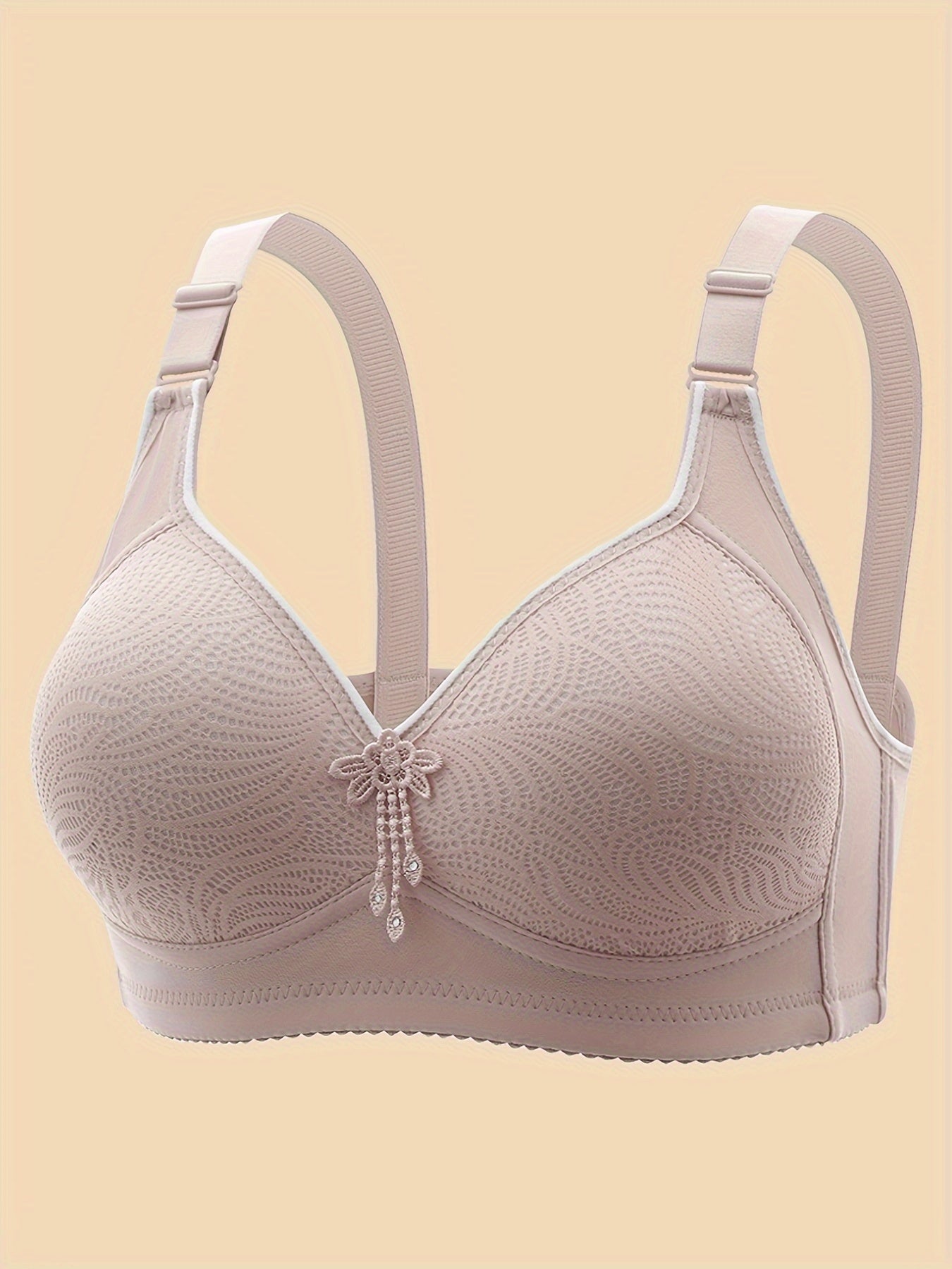 Women's Seamless Wireless Tank Bra with Tassel Decoration Push-Up Support
