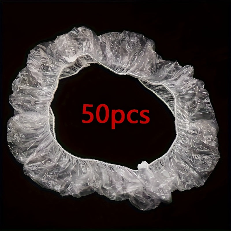 100 dona shaffof plastmassa bir foydalanishlik haydovchi g'ildirak qoplami, suv o'tkazmaydigan, ifloslanishga qarshi