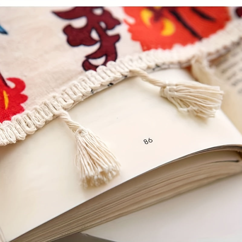 Cortina boho floral semi-oscura para sala de estar, poliéster resistente al agua