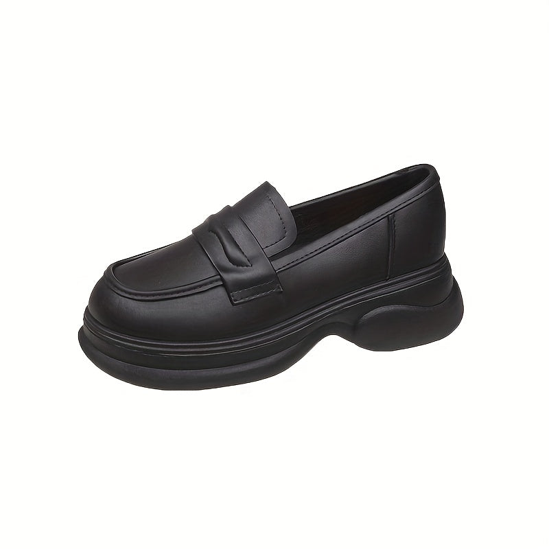 Women Spring Casual Loafers All-Season Slip-On Shoes White Black Accents