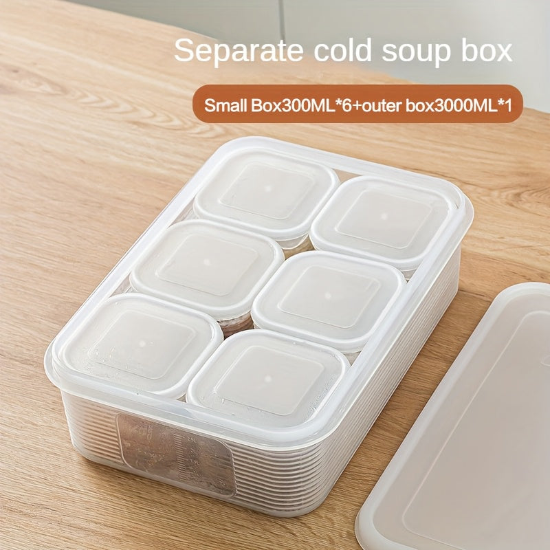 7pcs Freezer Storage Boxes with Small Grids Food Sealed Fresh-Keeping