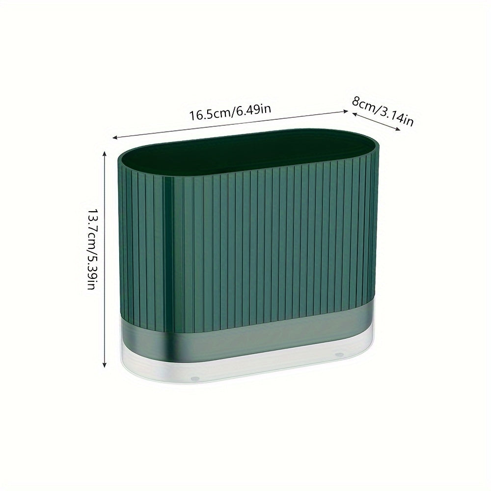 Oshxona Qaychi Tashkiliy: Chopsticks, Qoshiqlar va Vilkalar uchun Devorga O'rnatiladigan Egasi - Suv O'tkazish Tizimi va Mustahkam Plastik Saqlash Qutisi bilan Ta'minlangan