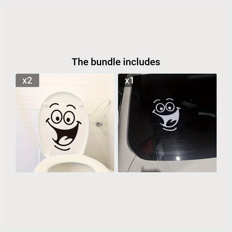Smiling Face Sticker Removable Self-Adhesive Decal for Car Walls Laptop