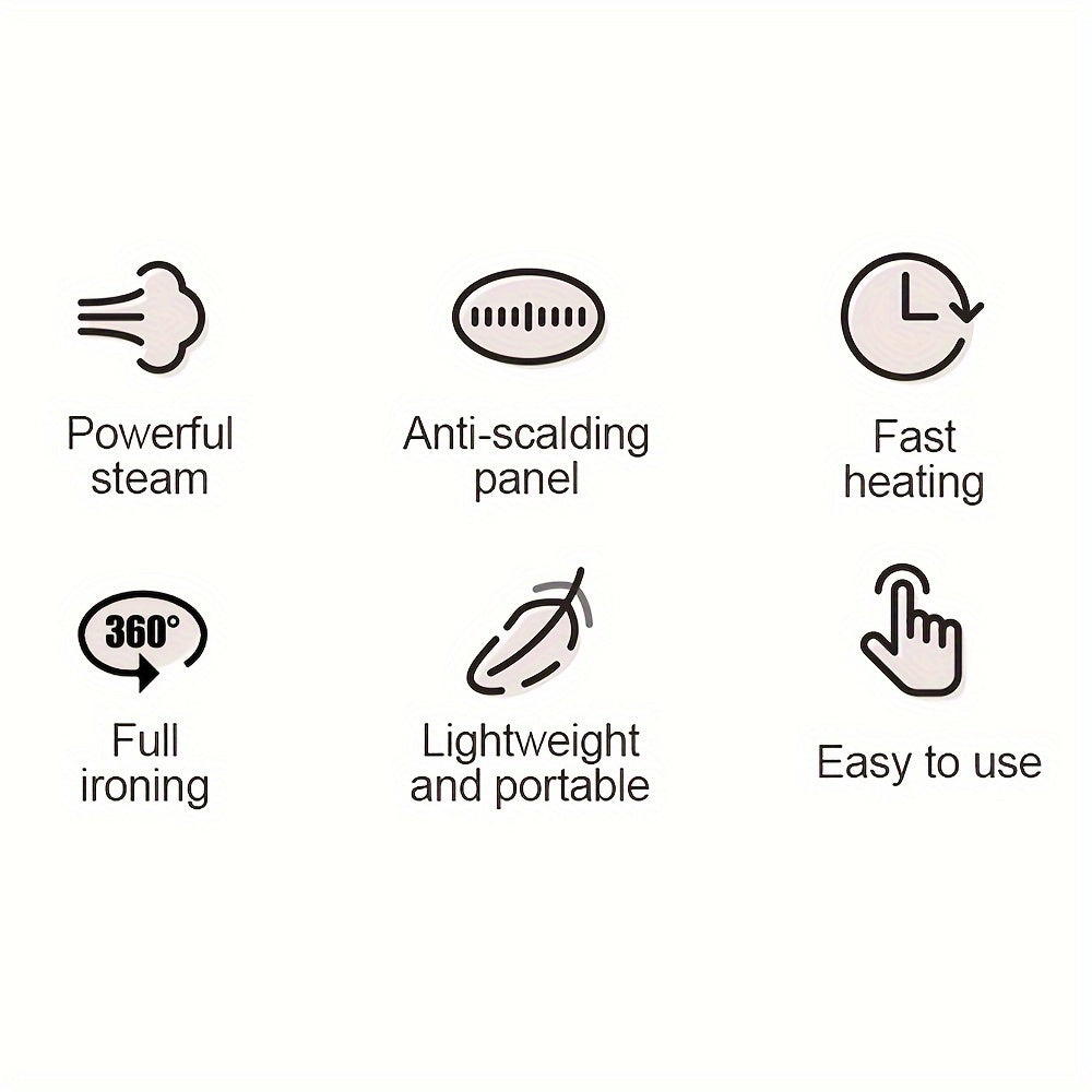 1500W Handheld Garment Steamer with 260ml Detachable Water Tank and Large Steam Capacity