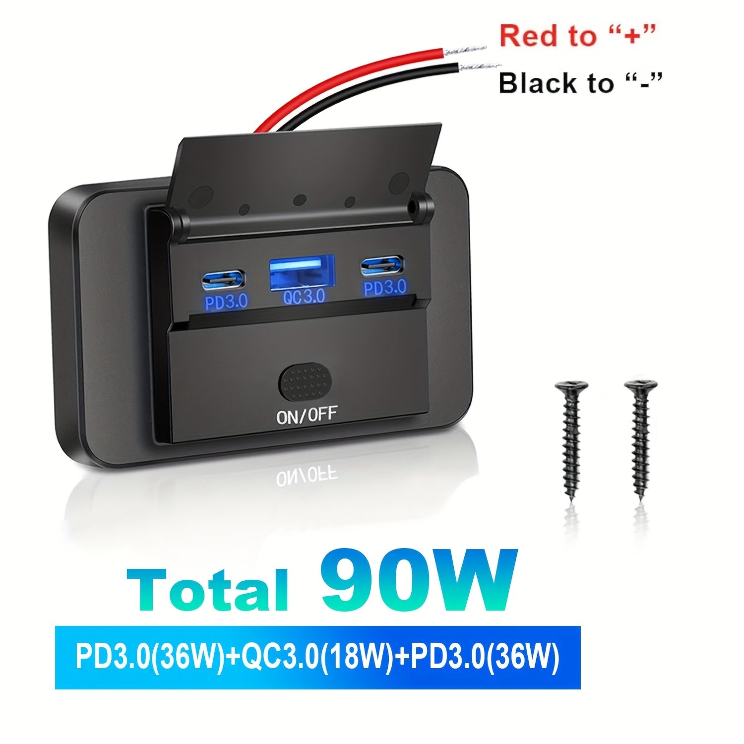 Multi-Device USB Car Charger Fast Charging Socket for Cars, RVs, Boats