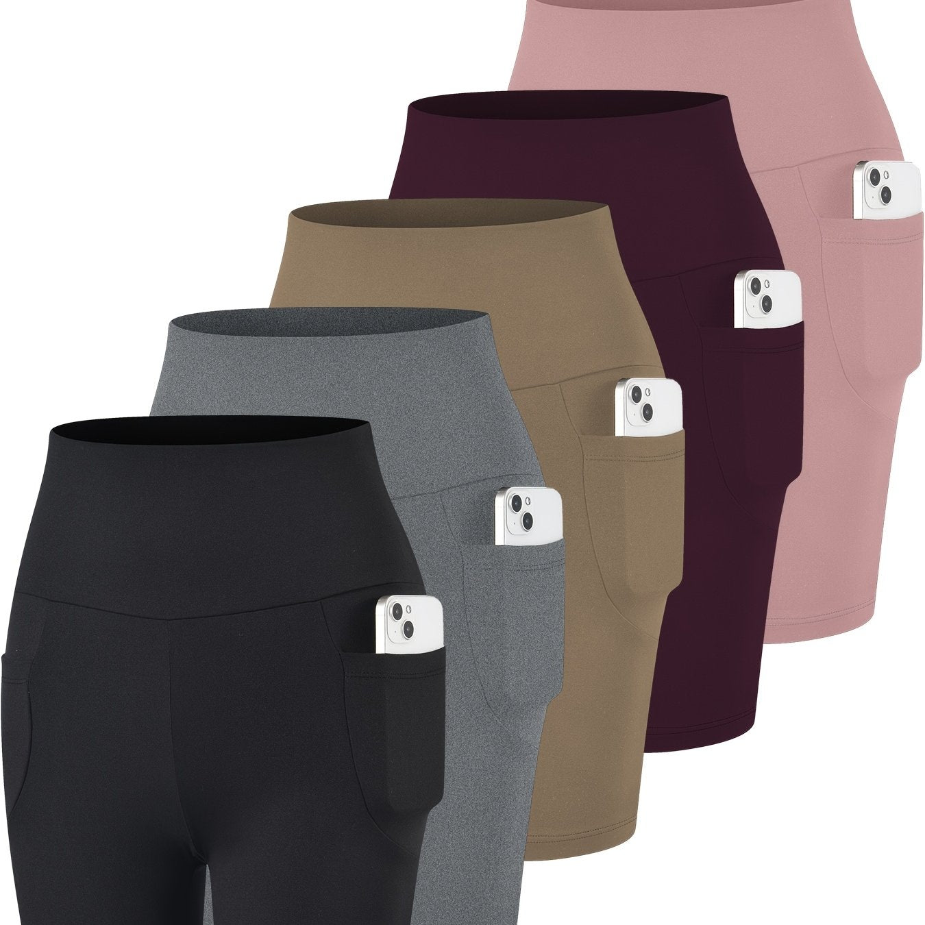 Plus Size High-Waisted Biker Shorts Women Pockets Tummy Control No-See-Through