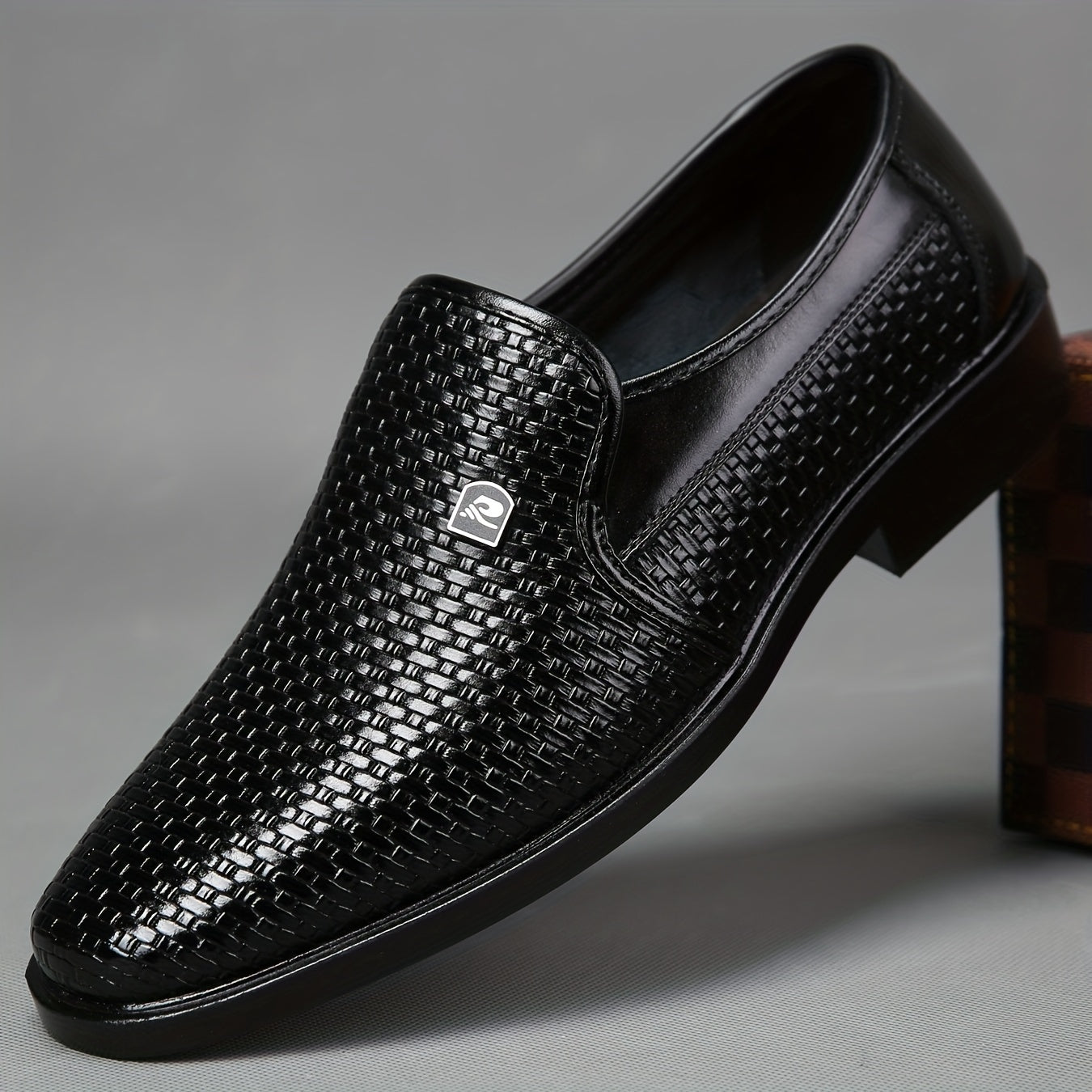 Men's Business Casual Loafers Slip-On Dress Shoes PU Upper Round Toe Flats All-Season