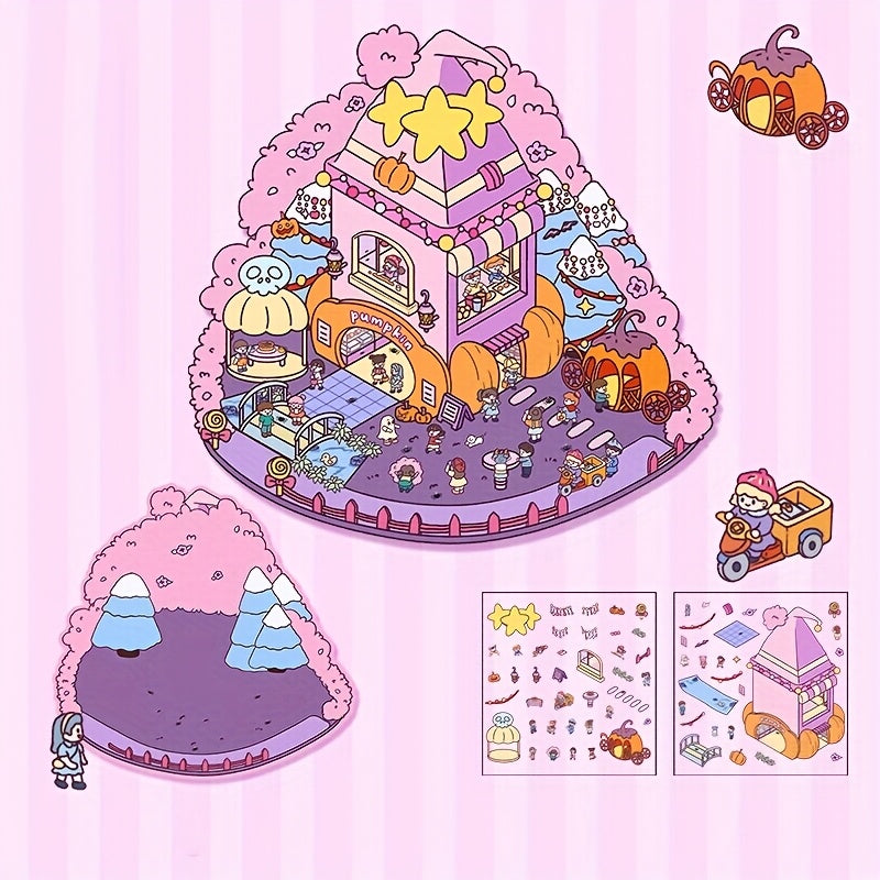 3D Наклейки для ландшафта хранения для миниатюрных сцен Маленький дом Журналинг DIY Облегчение стресса