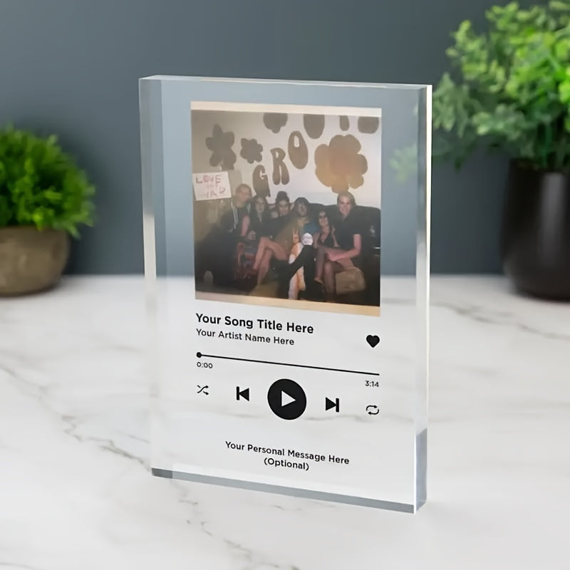 Customizable Acrylic Photo Plaque for Music Lovers Bedroom Decor