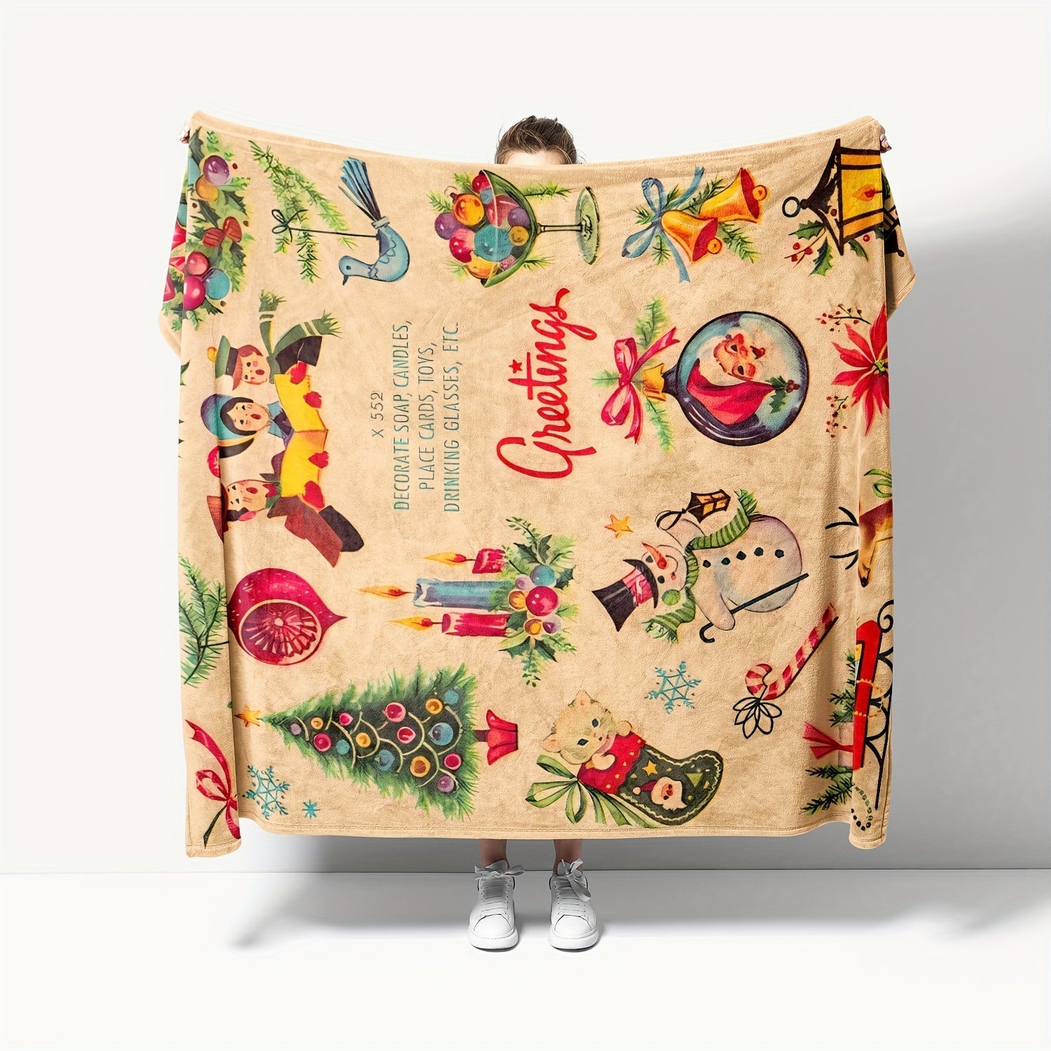 Cozy Flannel Throw Blanket for Couch Bed and Office Decor