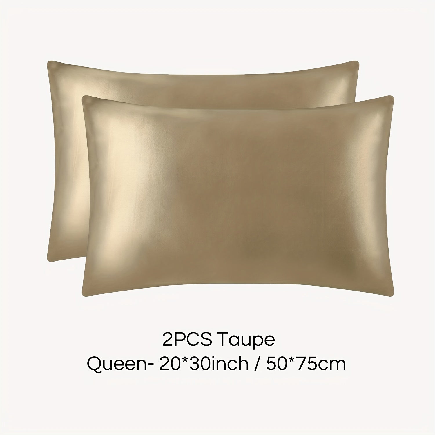 Set of 2 Mulberry Silk Pillowcases Hypoallergenic Satin Weave Solid Color Invisible Zipper Machine Washable Skin Hair Care