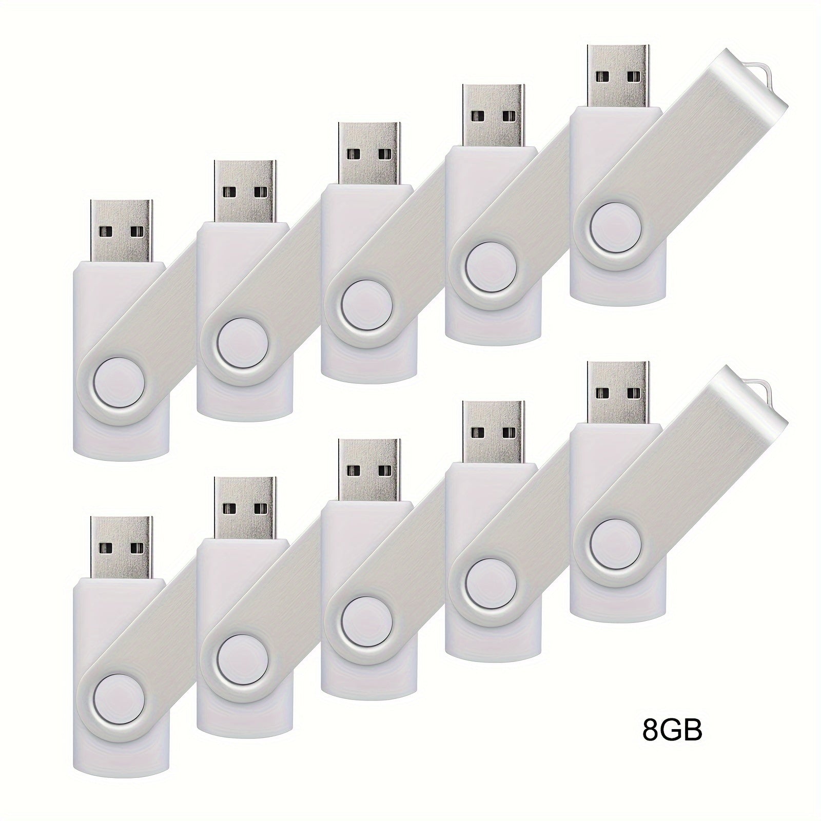 10 ta USB 2.0 flesh drayvlar 4GB 8GB 16GB 32GB 64GB aylanadigan LED indikator bilan