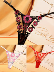 Women's Mesh Thong Underwear Pack of 3 Slim Fit Breathable Spicy Color