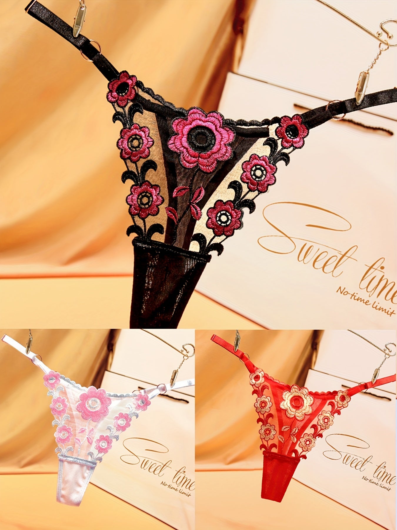 Women's Mesh Thong Underwear Pack of 3 Slim Fit Breathable Spicy Color