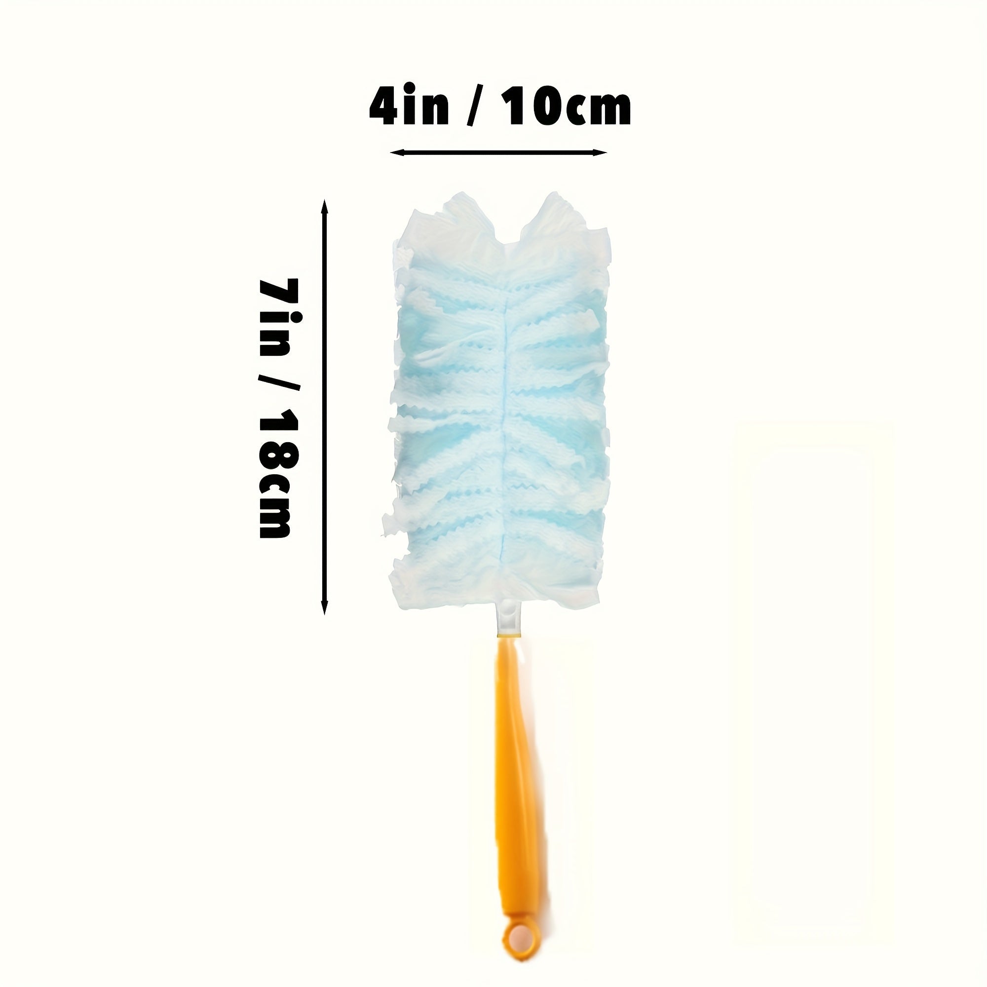 Dusting Set with Yellow Handle and 10 Washable Duster Heads for Home Cleaning