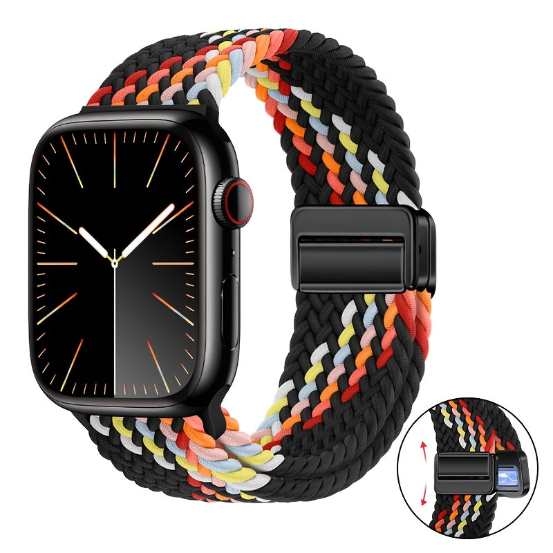 Bir nechta ranglarda Apple Watch Series 1-10 Ultra uchun sozlanadigan naylon magnit soat bandi
