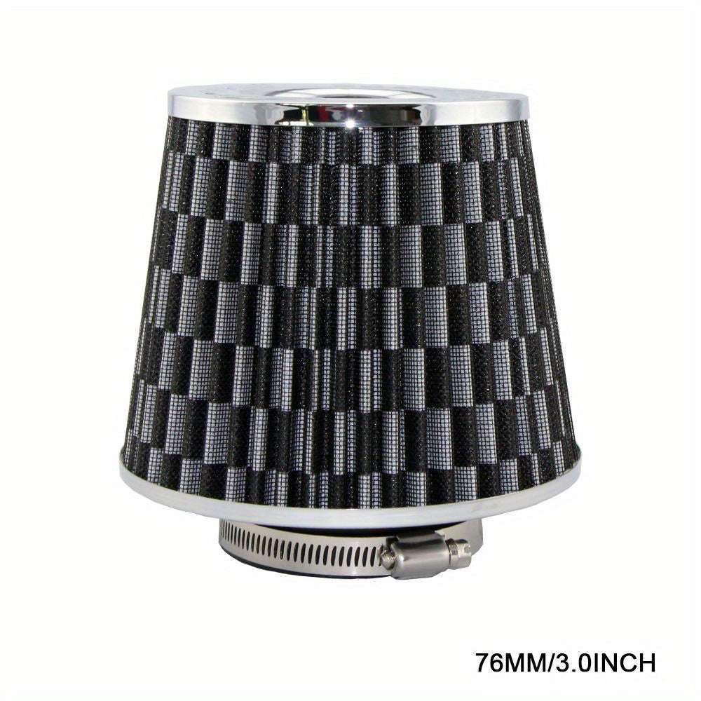 Universal 76mm High Flow Cold Air Intake Filter for Car Engine