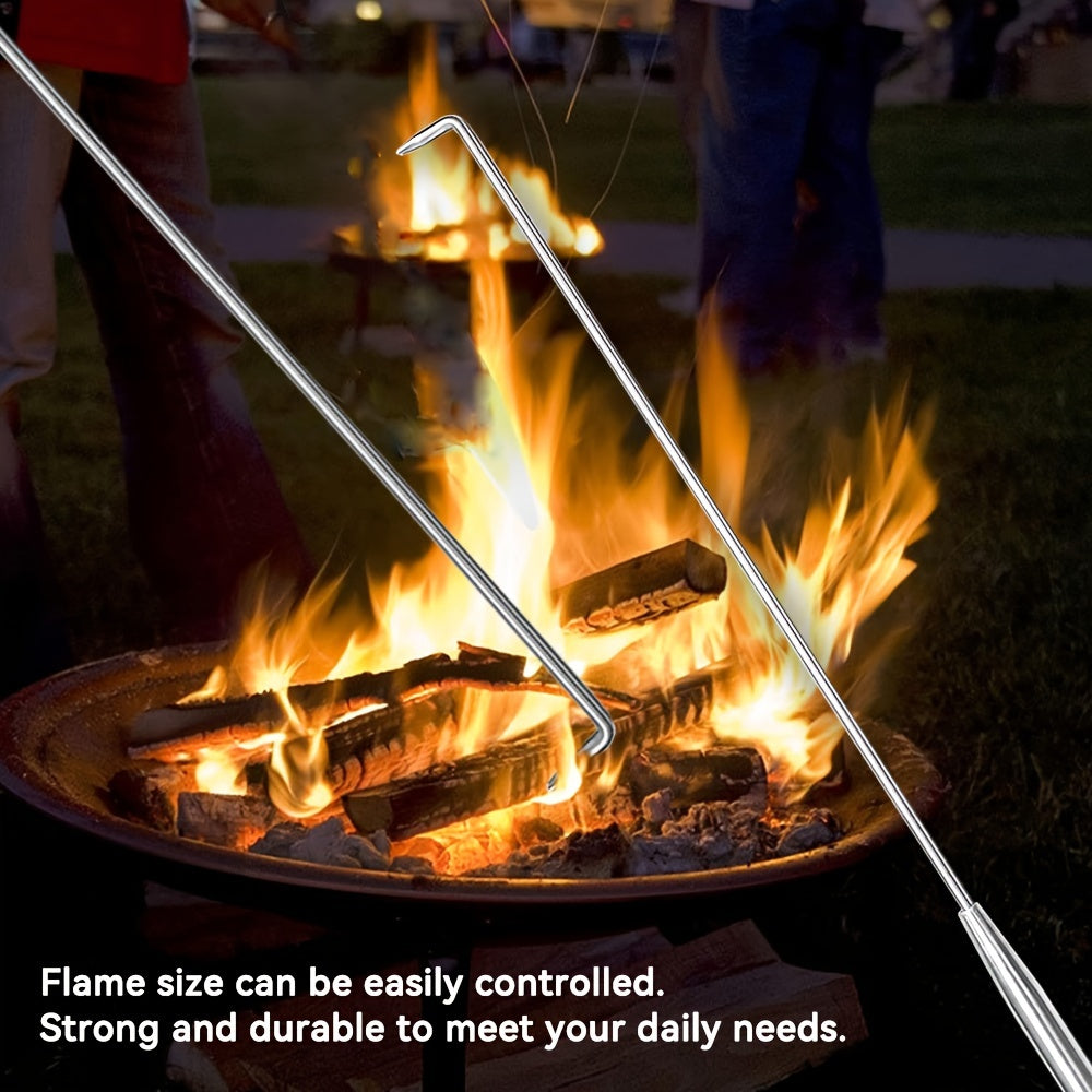 Крючок для камина из нержавеющей стали: эргономичный, устойчивый к ржавчине инструмент для использования в помещении и на открытом воздухе — идеально подходит для барбекю, кемпинга и многого другого.